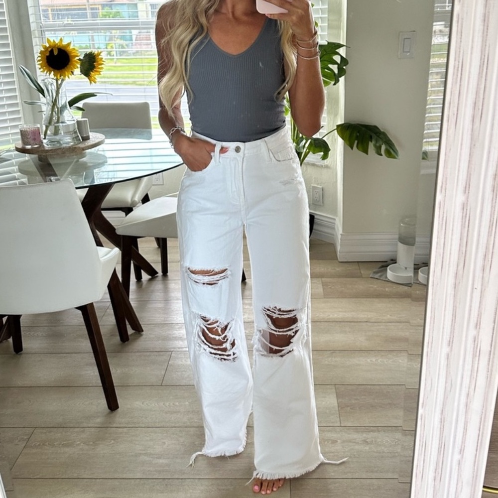 NWOT VERVET WHITE DENIM WIDE LEG